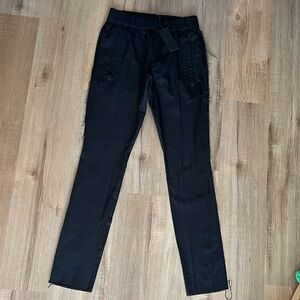 RtA black pants zipper pockets size s NWT quiet luxury elevated basic